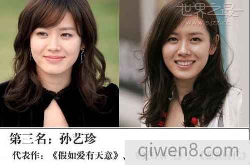 韓國十大美女明星排行榜
