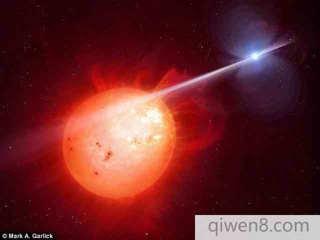 垂死白矮星每隔兩分鐘釋放粒子束鞭打小伴星