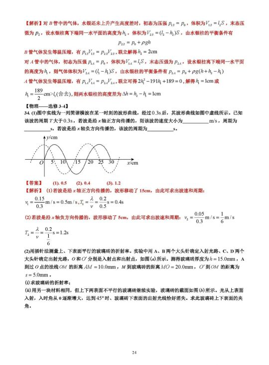 2021年高考理科綜合高考試卷及答案詳細解析