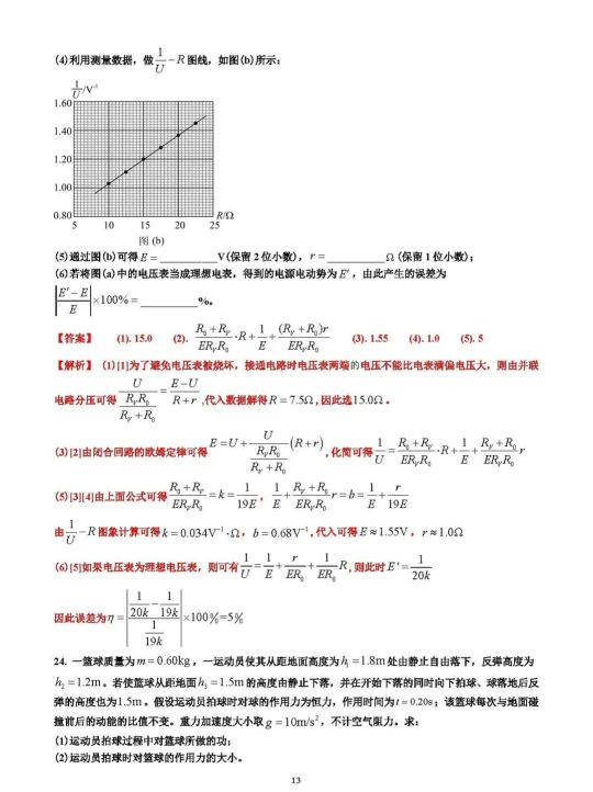 2021年高考理科綜合高考試卷及答案詳細解析