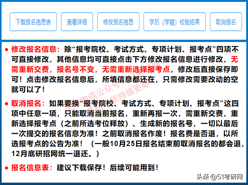 注意:交完費≠考研報名成功!報名完成后如何修改?報名費退嗎?