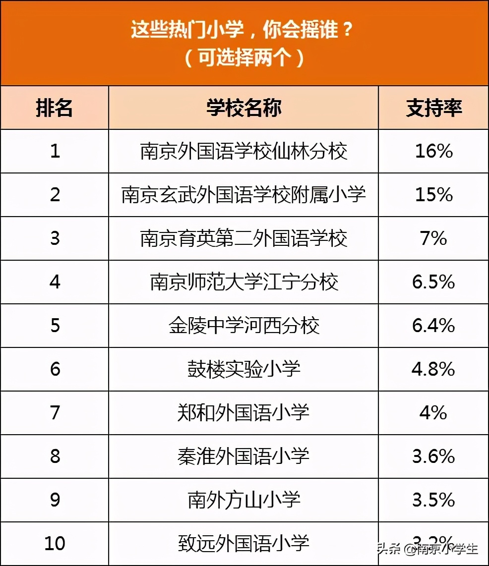 南京十大民辦小學 、十大公辦小學